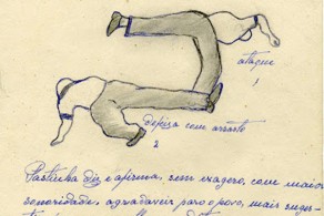 Desenhos de Mestre Pastinha em seu caderno de anotações